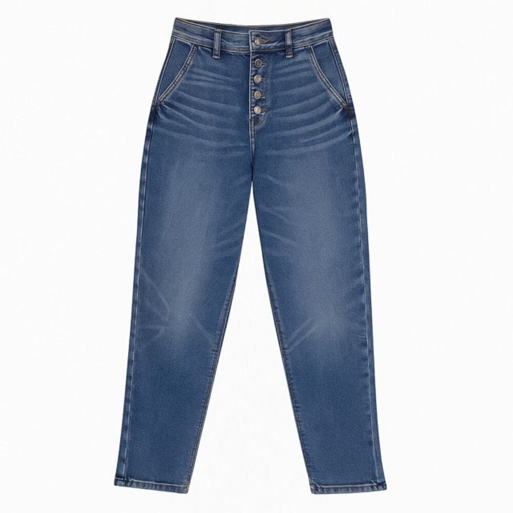 AMERICAN EAGLE Stretch High-Rise Button-Fly Mom Jeans - Size 2 Short